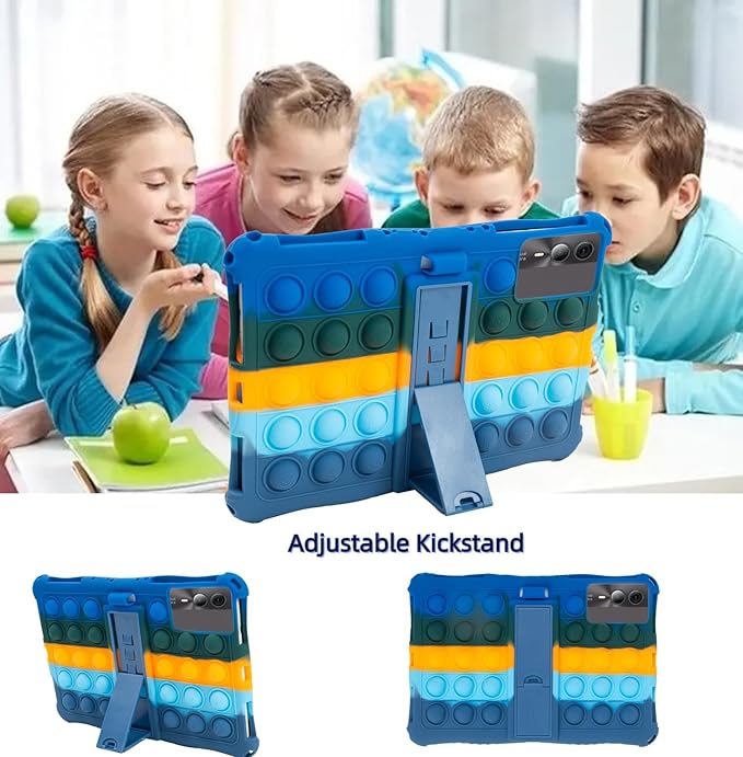 Silicone Tablet Case with Stand/Shoulder Strap/Stylus Pen Compatible with Blackview Tab 90 WiFi,SVITOO P11,Suicoey P80,DOOGEE U11 Pro /T30SE,ApoloSign EP1095T 11" Deepblue