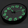 12 Inches Night Light Wall Clocks - with Silent Non-Ticking Glowing Function - Big Solid Numbers Easy to Read Both Day and Night (White/Black)
