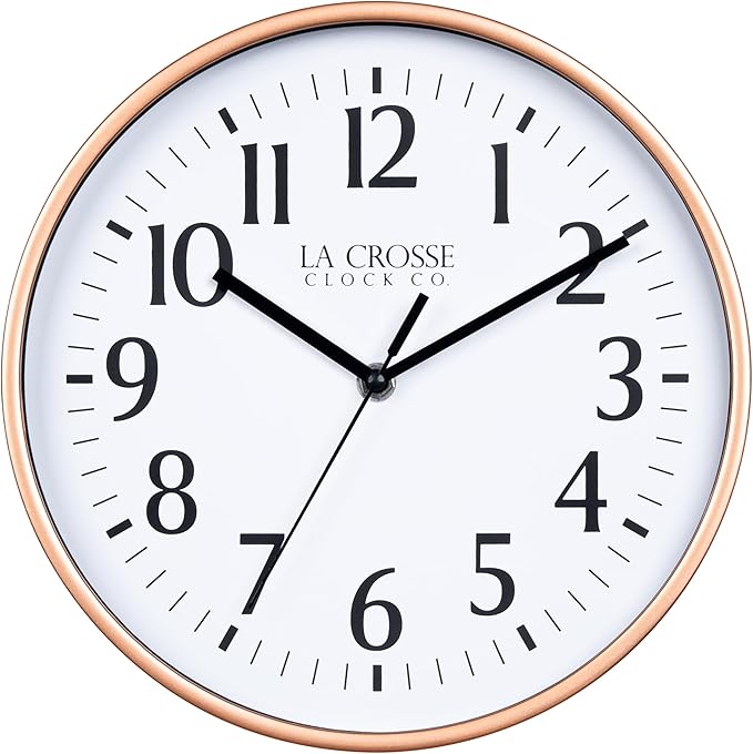 La Crosse Clock 404-3025C 10 Inch Copper Basics Analog Quartz Wall Clock