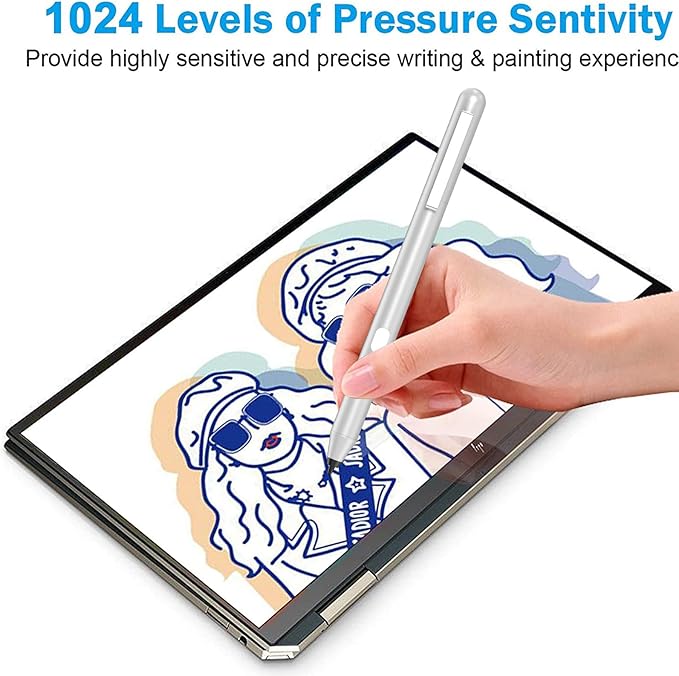 Stylus Pen for ASUS Touchscreen Devices, Active Digital Pen with Ultra-Fine Tip, 1024 Pressure Sensitivity, Palm Rejection for Precision Drawing and Writing