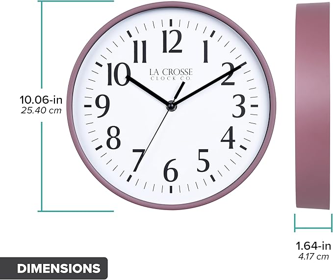 La Crosse Clock 404-3025RR 10 Inch Ruby Red Basics Analog Quartz Wall Clock