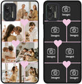 Personalized Photo Case for Motorola Moto G Stylus 2021 6.8 inch, Thin Slim Soft Rubber Black Phone Cover, Custom Picture Collage Pink Heart Cute Case for Women Girl, Gift for Birthday Anniversary