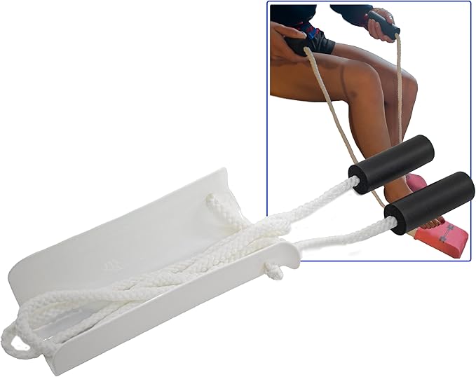 2 Sock Slider Aid Shoe Horn with Foam Handles and Adjustable 40" Cords - Easy On and Off Stocking- Ideal Mobility Aid for Elderly, Pregnancy, Post Surgery, & Limited Mobility Issues.