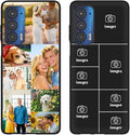 Custom Personalized Case for Motorola Moto Edge 2021 6.8 inch, Customized Multiple Photos Collage Text Phone Cover, Full Body Shockproof Soft Silicone Case, Anti-Scratch, Wireless Charging, Black