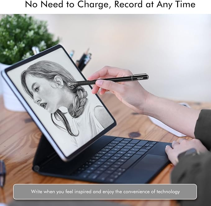Digiroot Universal Stylus,[2-in-1] Disc Stylus Pens for All Touch Screens Cell Phones, iPad, Tablets, Laptops with 6 Replacement Tips(4 Discs, 2 Fiber Tips Included) - (Black)