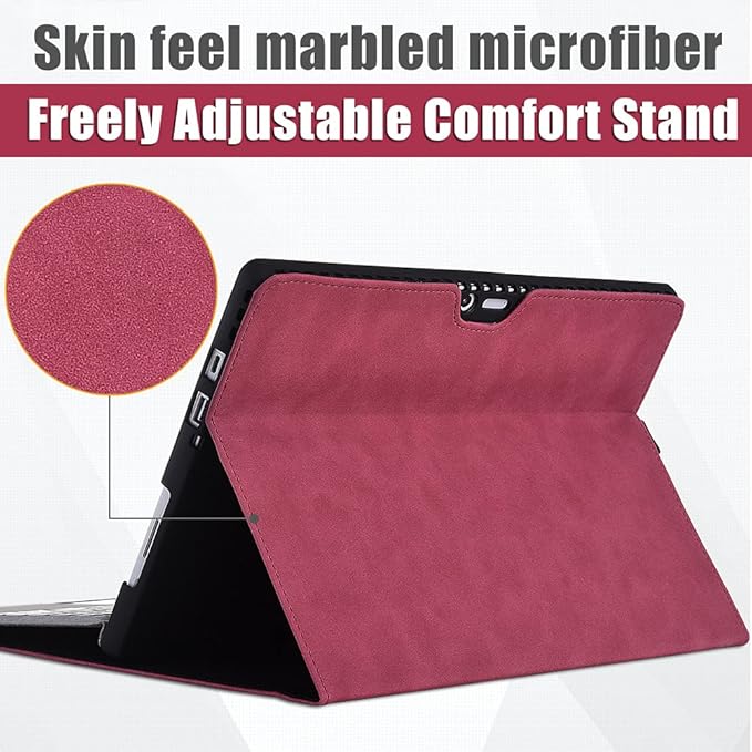 Case for Surface Pro 7 Plus/Pro 7 / Pro 6 / Pro 5 / Pro 4 with Stylus Holder, Multiple Angle Polyester Slim Lightweight Cover, Compatible with Type Cover Keyboard