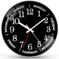 QINFIEY 12 Inch Day of Week Wall Clock, Non Ticking Modern Clocks Battery Operated，Analog Day Clock for Seniors Eldly，Classic for Office Home Classroom Bedroom School,Unique Gift Clock