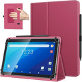 TiMOVO Universal Case for 10.1 Inch Android Tablet with Pen Loop, Lightweight Folding Stand Cover with Hand Strap for All 9.6"-11" Touchscreen Tablet, Magenta