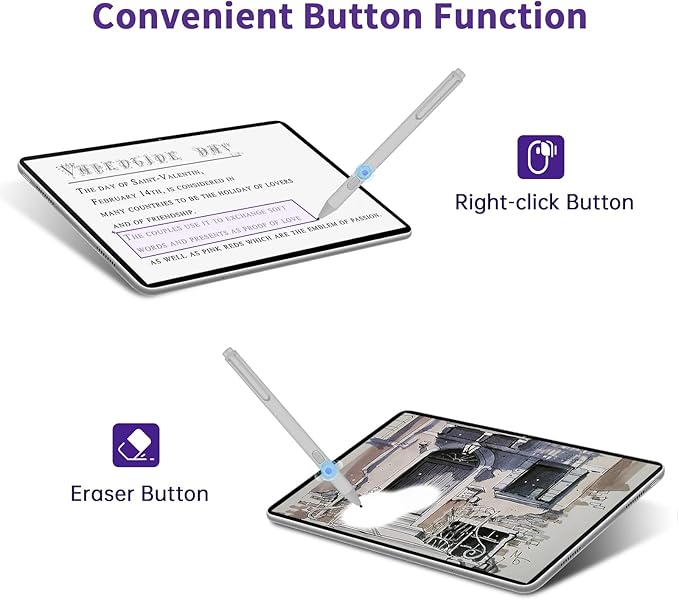 Uogic Pen for Microsoft Surface, 4096 Pressure Sensitivity Palm Rejection Stylus, for Surface Pro (6th/7th/7+/8th/9th/10th/X Gen), Surface Go (1st/2nd/3rd Gen), Surface Book (1st/2nd/3rd Gen)