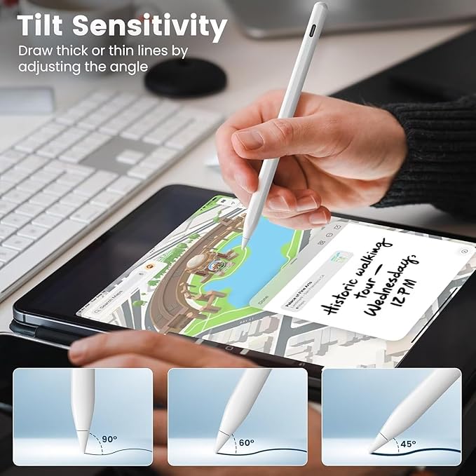 Pencil for Apple iPad A16 10th Generation, Fast Charge Stylus Pen for 2026-2018 iPad A16/11-6th Gen, Air 11/13 M4/M3/M2/5th-3rd, Pro 13/11/M4/12.9", Mini A17 Pro/6/5th Palm Rejection Tilt Sensitivity