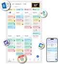 BSIMB 32-Inch Digital Calendar Wall Touchscreen Chore Chart Meal Planner Family Scheduler White