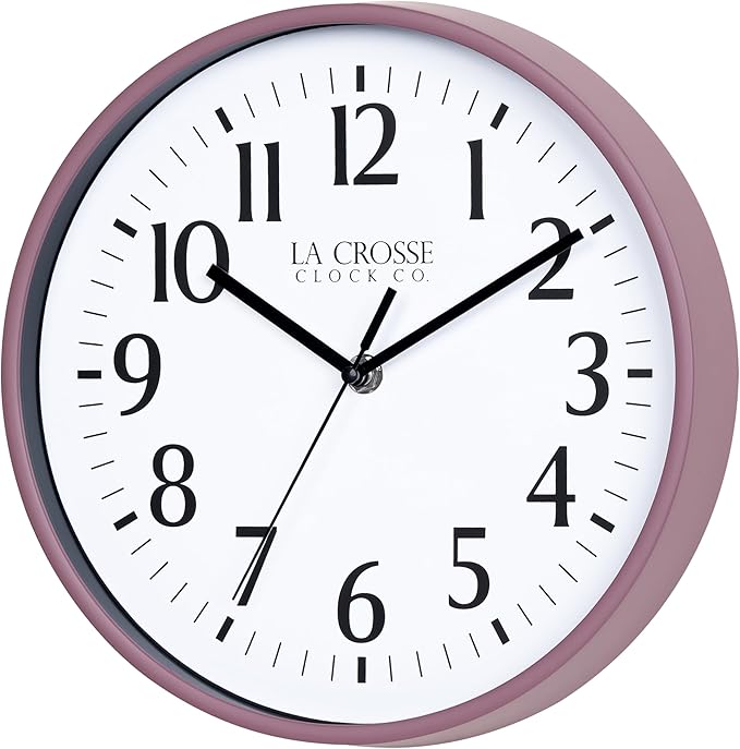 La Crosse Clock 404-3025RR 10 Inch Ruby Red Basics Analog Quartz Wall Clock