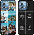 Customized Photo Case for Motorola Moto G Stylus 2023 6.5 inch, Personalized Collage Design Phone Cover, Custom Picture Black Silicone Soft Slim Rubber Case, Gift for Couple Lover Bestie