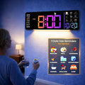 Hoifen Clock with Day and Date for Seniors, 16" Large Display Digital Calendar Dementia Wall Clock for Memory Loss with Time Periods & Task Reminders, Remote Control, Night Light, Auto Dim & DST (RGB)