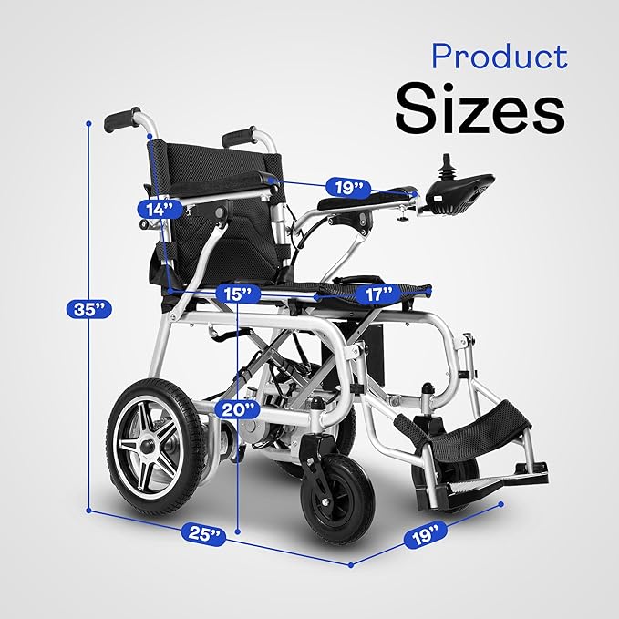 50 Lbs Electric Wheelchairs for Adults, Lightweight, Foldable Wheel Chair for Adults, 500W Motorized Portable Wheelchair for Senior, 300 Lbs Capacity 12-Mile Range (Artemis Pro - Black)