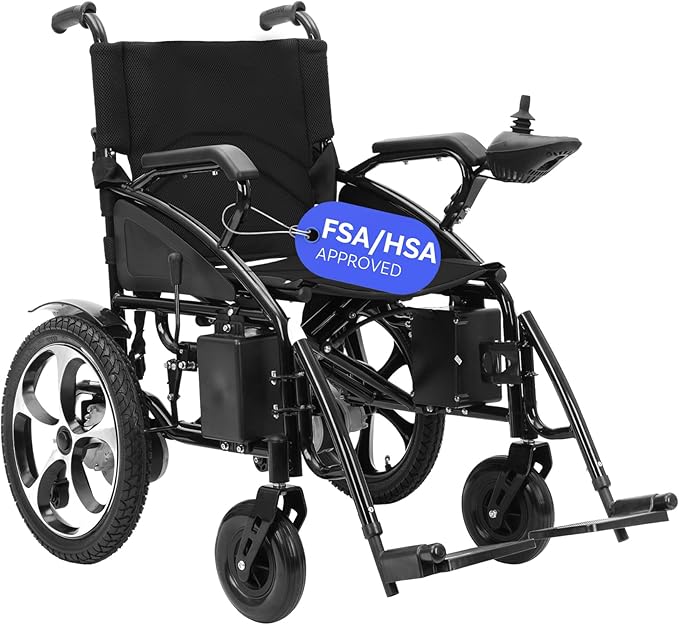 Culver Artemis All Terrain Electric Wheelchair Heavy Duty, Foldable Electric Wheelchairs for Adults, Power Wheelchairs for Seniors, Silla de Ruedas para Adultos Electrica — Black