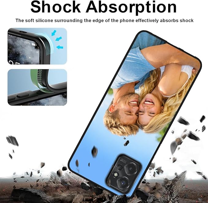 Custom Phone Case for Motorola Moto G Power 5G 2023, Design Your Personalized Photo Logo Name Phone Cover, Slim Soft TPU Lightweight Silicone Black Case, Customized Gift for Birthday Christmas