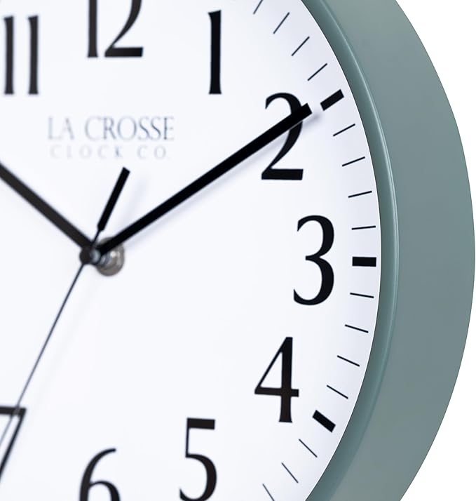 La Crosse Clock 404-3025G 10 Inch Green Basics Analog Quartz Wall Clock