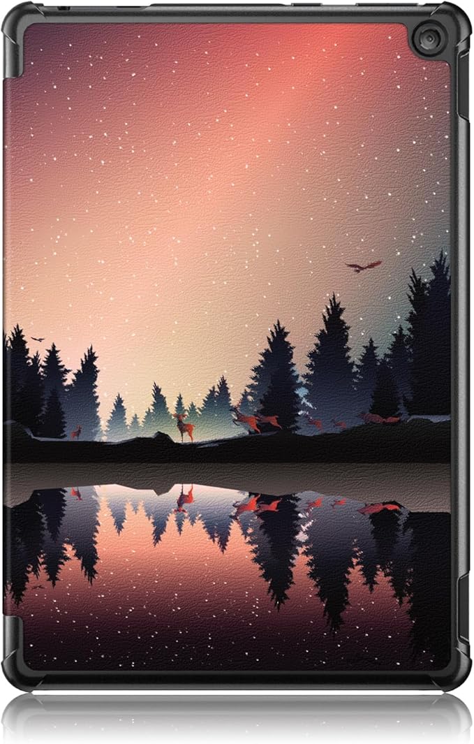 Case for Amazon Fire HD 10 Tablet 10.1" Inch Display (13th Generation, 2023 Released) - Lightweight Tri-fold Stand Cover Case + 1 Screen Protector and 1 Stylus (Forest Dusk)