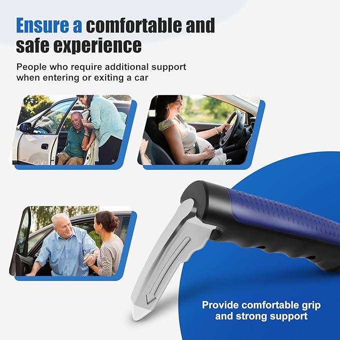 2Pcs Car Door Handle for Elderly, Portable Vehicle Support Handle, 3 in 1 Aluminium Car Handle Assist, Easy to Carry Space Saving Car Handle for Seniors and Handicapped
