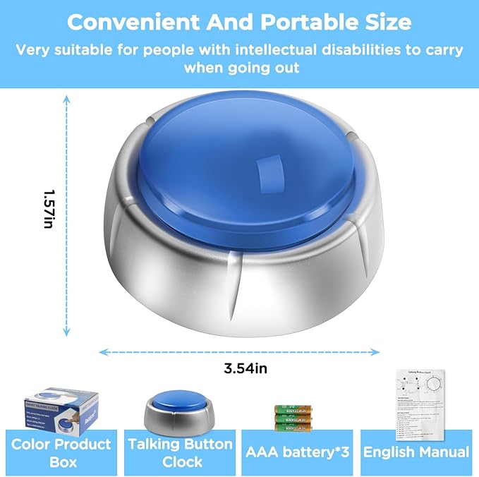 Talking Alarm Clock - Announcing Time, Date, Week & Volume Control - Gift for Blind, Elderly or Visually Impaired