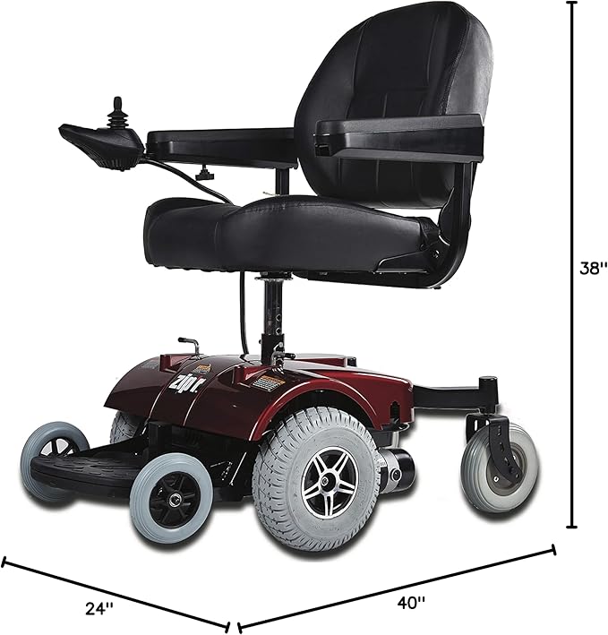 Zip’r PC Power Electric Wheelchair - Full Size Long Range Motorized Wheelchair - Electric Wheelchairs for Adults, Seniors, Elderly, Travel- Power Wheelchair 19.5 Inch Seat - Extended Battery