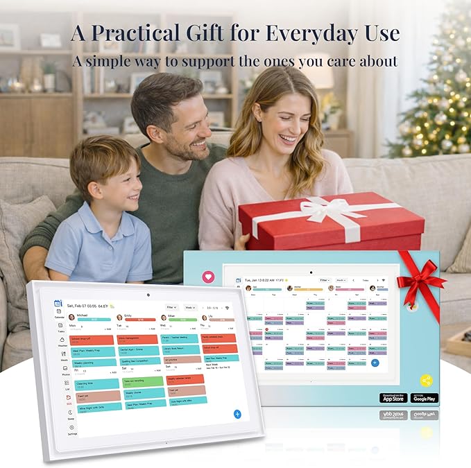 WiFi Digital Calendar Smart Family Planner:Electronic Calendar Smart Touchscreen Display with Video Call, Chore Chart & Shared Family Schedule,Gifts for Women Men, Gifts for Mom Dad