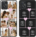 Personalized Photo Case for Motorola Moto G Power 5G 2023 6.5 inch, Thin Slim Soft Rubber Black Phone Cover, Custom Picture Collage Pink Heart Cute Case for Women Girl, Gift for Birthday Anniversary
