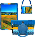 Silicone Tablet Case 360 Rotating Stand/Handle and Shoulder Strap Stylus Pen Soft Cover Compatible with COLORROOM/TUOHAITIME/JIKOCXN/WXUNJA C5 11 inch Deepblue