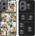 Design Your Own Case for Motorola Moto Edge 2024, Custom Personalized Photo Collage Text Cover, Customized Picture Shockproof Protective Soft Slim Silicone Case, Gift for Birthday, Black