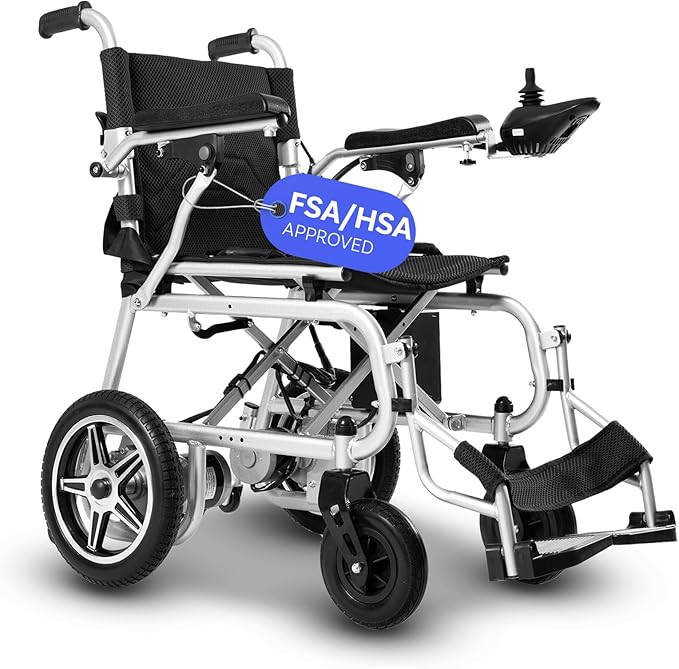 Culver Artemis Pro Lightweight Foldable Electric Wheelchairs for Seniors - 2x250W Motor Power Wheelchair - Travel/User Friendly Electric Wheelchairs for Seniors, Long Range Electric Wheelchair, Black
