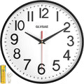 GLVSAE Wall Clock 12 Inches Non-Ticking Wall Clocks Battery Operated Large Easy to Read with Stereoscopic Dial Ultra-Quiet Movement Quartz for Office Classroom School Home Bedroom Kitchen