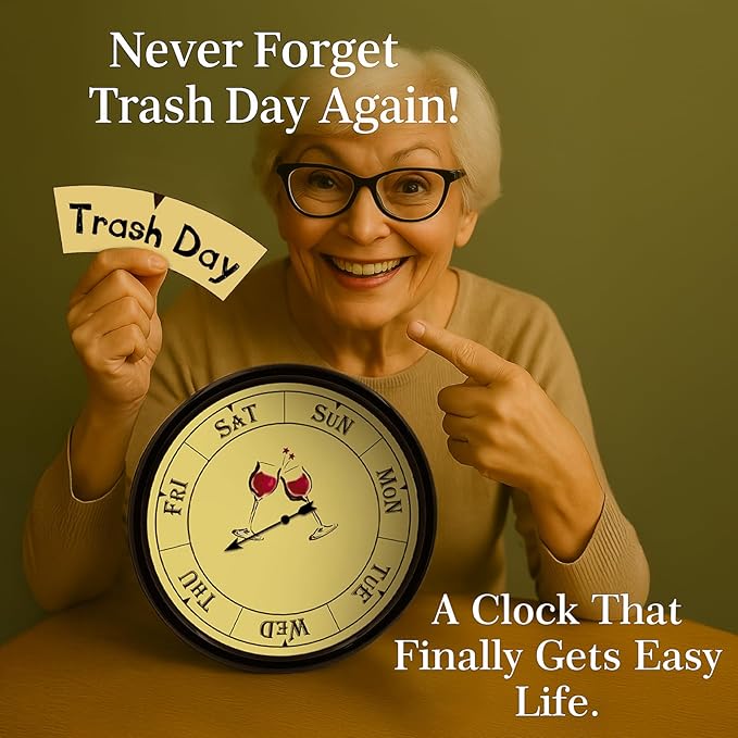 Retirement Gift for Woman, Day of The Week Clock, Unique Retirement Gifts, Day Clocks for Seniors Grandparents Funny Living Room Decor