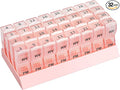 Monthly Pill Organizer AM/PM 31-Day Travel Medicine Case 4-Week Pill Box Pink