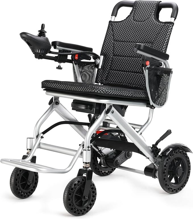 33 Lbs Lightweight Electric Wheelchair, Electric Wheelchairs for Adults Foldable, 15 Miles Range Motorized Wheelchair for Seniors, All Terrain Compact Portable Power Wheelchair, 330 Lbs Capacity