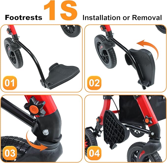 Rollator Walkers for Seniors with Seat, 2-in-1 Walker Wheelchair Combo, Foldable Rolling Walker with Seat, Wheelchairs for Adults – 400 lbs Capacity, Adjustable Height