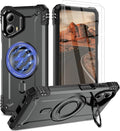 for Moto G 5G 2024 Case with Stand, 15 FT Military Drop Protection, Compatible with Magsafe, with 2X Tempered Glass Screen Protector, Shockproof Case for Moto G 5G 2024 (J Gray)