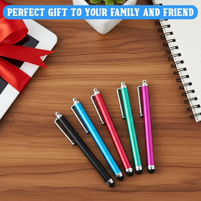 100 Pieces Stylus Pen for Touchscreen Universal Capacitive Touch Screen Pens Mesh Fiber Tip Stylus Pens for All Precision Capacitive Universal Touch Screen Devices,8 Colors