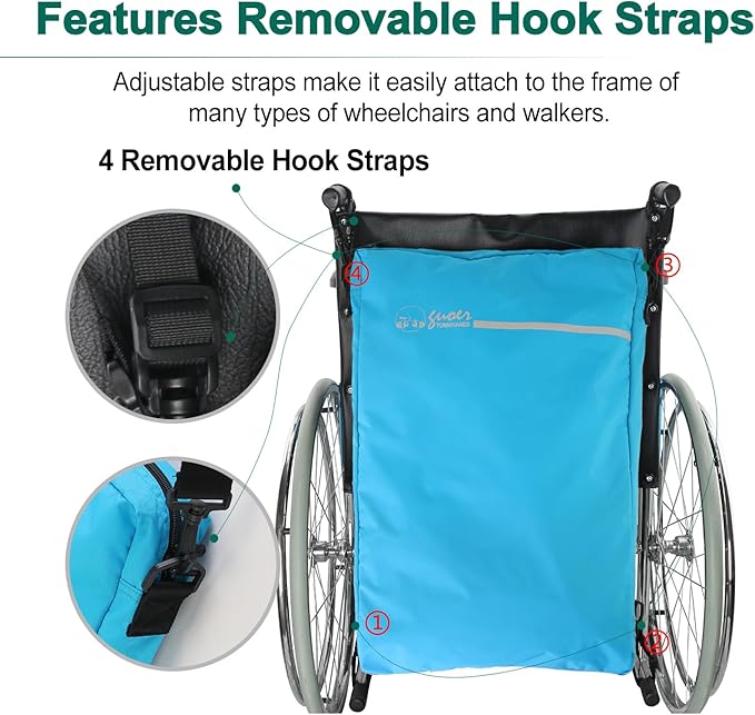 Wheelchair Footrest, Leg Support, Transfer Board Bags, Leg Rest Footrest Extender Storage Bag, for Wheelchair Accessories and Storage of Personal Belongings(W26H03SB)
