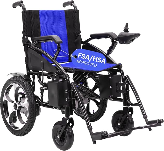 Culver Artemis All Terrain Electric Wheelchair Heavy Duty, Foldable Electric Wheelchairs for Adults, Power Wheelchairs for Seniors, Silla de Ruedas para Adultos Electrica — Blue