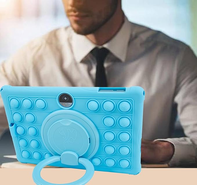 Silicone Tablet Case 360 Rotating Stand/Handle and Shoulder Strap Stylus Pen Soft Cover Compatible with COLORROOM/TUOHAITIME/JIKOCXN/WXUNJA C5 11 inch SkyBlue