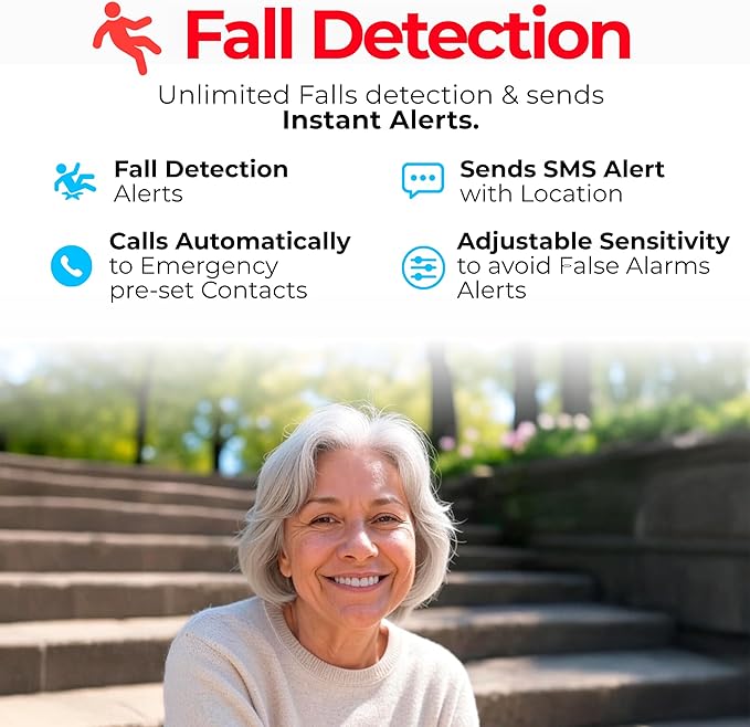 SecuLife SOS Wristband Fall Detection GPS Safety Bracelet 2-Way Calling Geo-Fencing for Seniors