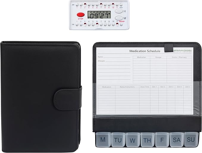 e-Pill 5 Times a Day x 7 Day Large Weekly Pill Organizer - with Discreet Case and Reminder