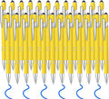 24 Pcs Blue Ink Ballpoint Pen with Stylus Tip 2 in 1 Ballpoint Pen 1.0 mm Blue Ink Metal Stylus Pen for Touch Screens Coworkers, Family, Colleagues, Office (Yellow)