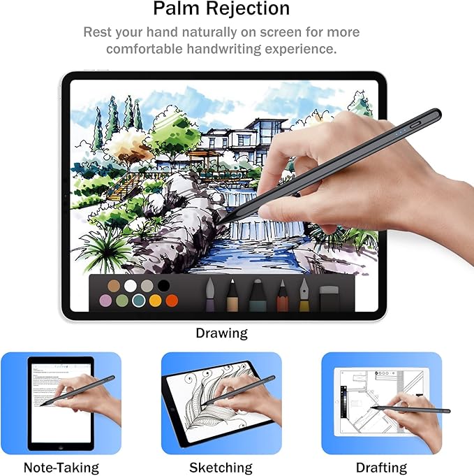Cisteen Stylus Pen for iPad 2026-2018 with Faster Charge,Tilt Sensor Pencil Compatible with iPad 10/9/8/7/6,11th A16,Air 11/13 M2/M3/M4,Pro 11/13 M4/M5,Pro 12.9",Air 5/4/3,Mini 7/6/5