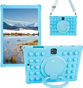 Silicone Tablet Case 360 Rotating Kickstand/Handle and Shoulder Strap Stylus Pen Soft Cover Compatible with JJGJ/QDDQ/AWOW TB02 10.1" Blue
