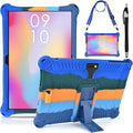 DETUOSI 10.1 inch Tablet Case Compatible with Feonal 10", ANTEMPER Touch 10.1, Gowin Touch 10.1, WECOOL WM1001R 10 inch, Soft Silicone Lightweight Case with Stylus Pen & Strap, Dazzling Dark Blue