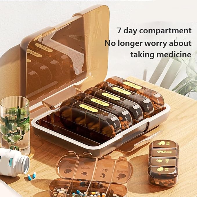 Travel Friendly Medicine Organizers Box 14 Removable Compartments for Business Trips Short Getaways MoistureProof Design Portable Box