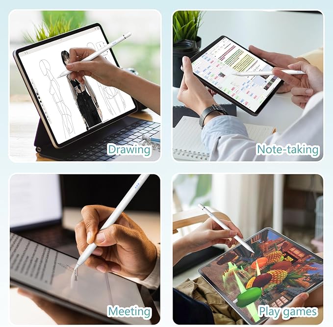 iPad Pencil for Apple iPad 2018–2026, Magnetic Charging Stylus Pen for Pencil 2nd Generation &1st Generation with Tilt Sensitivity& Palm Rejection, Pencil for iPad A16 Pro 11/12.9/13, Air, Mini