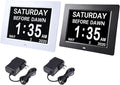 Yescom 8" LCD Day Clock Digital Calendar Alarm Large Dementia Table Home Office 2 Pack